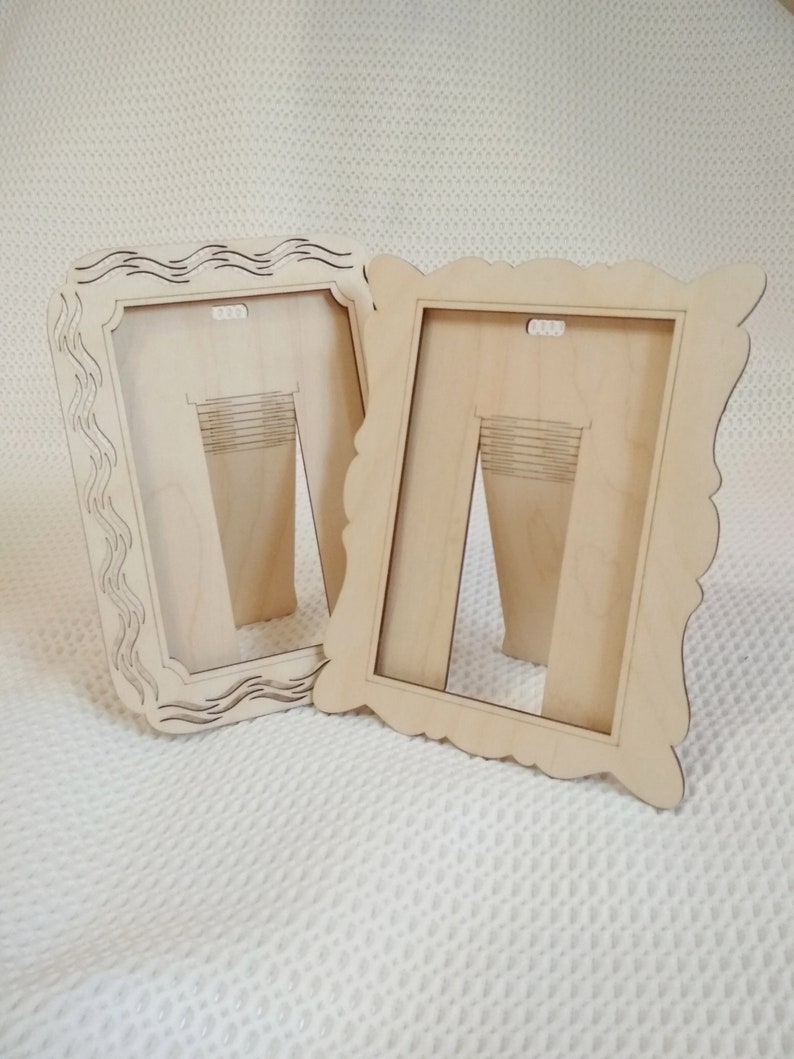 Download Cnc Or Laser Cut Template Laser Or Cnc Cutting Dxf Pattern Vector File Stand Holder For Photo Photo Frame Svg Vector Files Frames Frames Displays