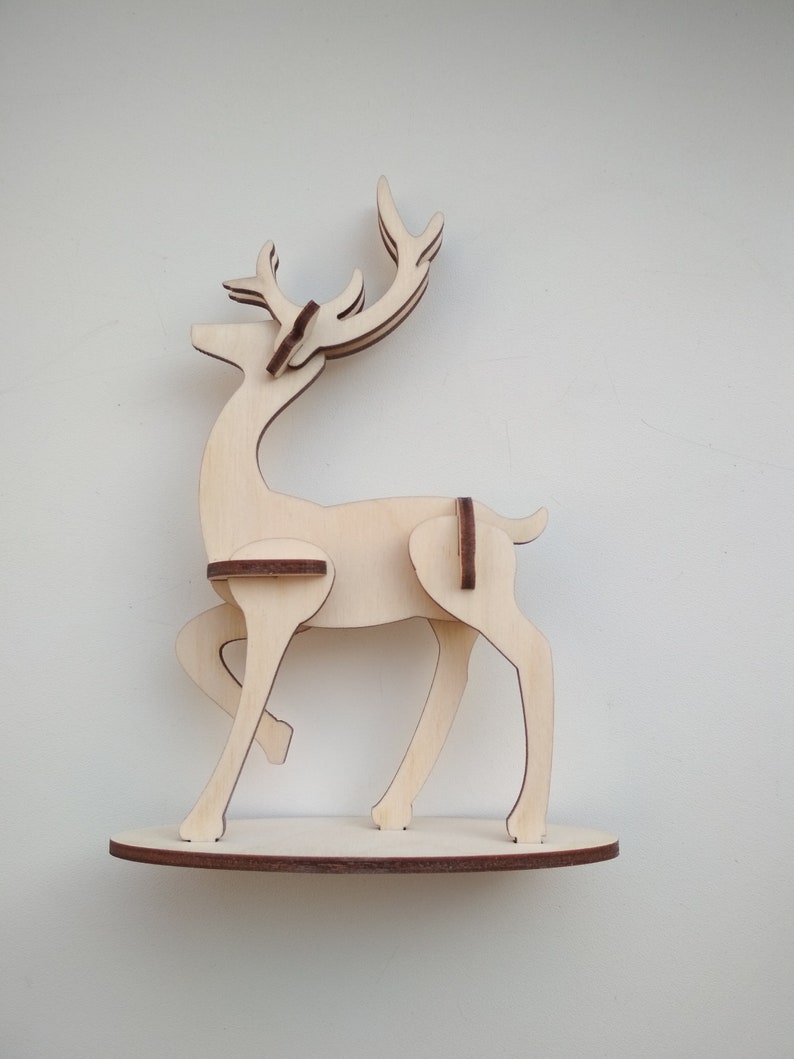 Download 3D puzzles toy animal Deer. SVG silhouette files for laser | Etsy