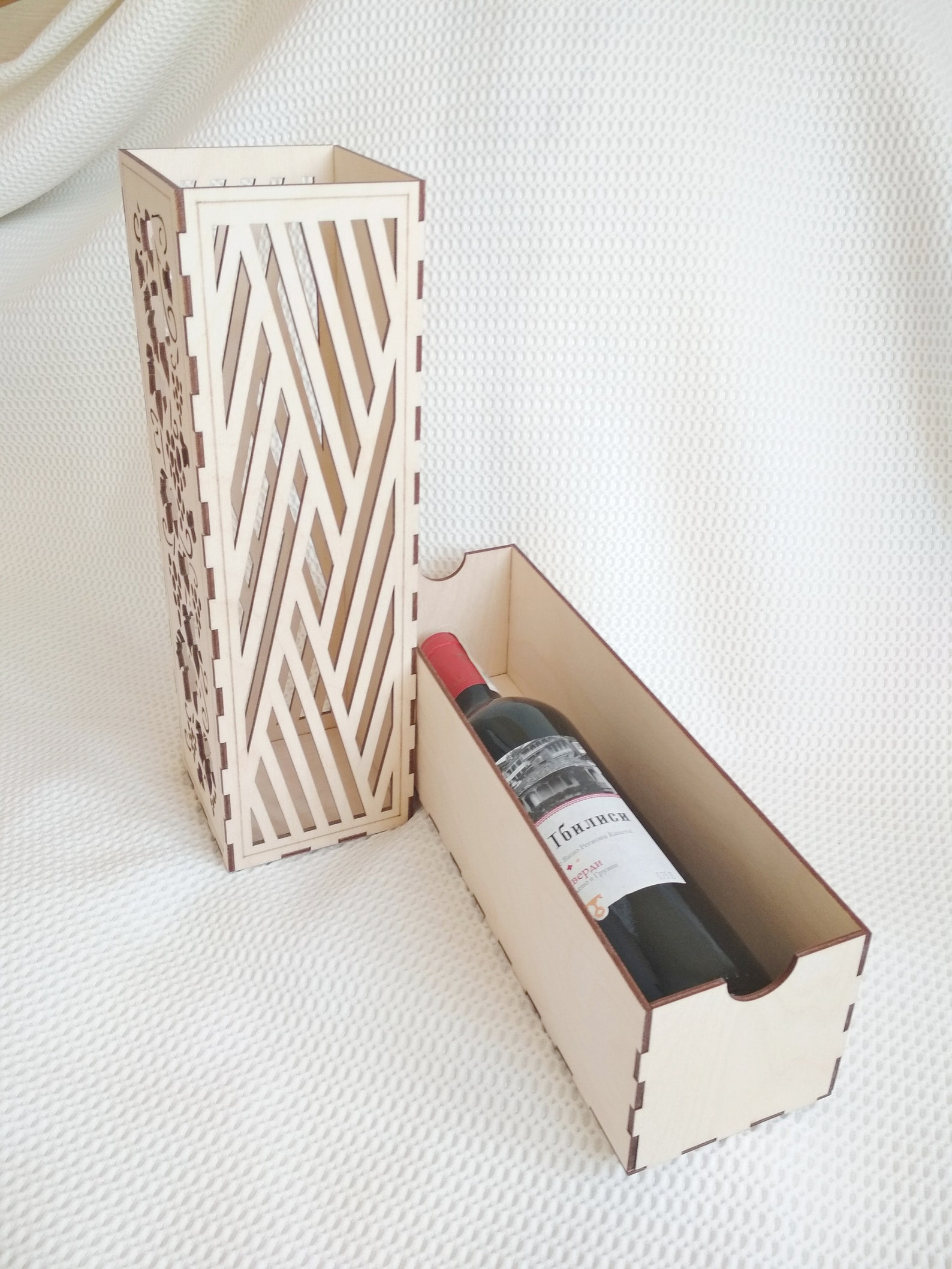 Wine box vector template laser or cnc cut. Vine holder svg dxf Etsy