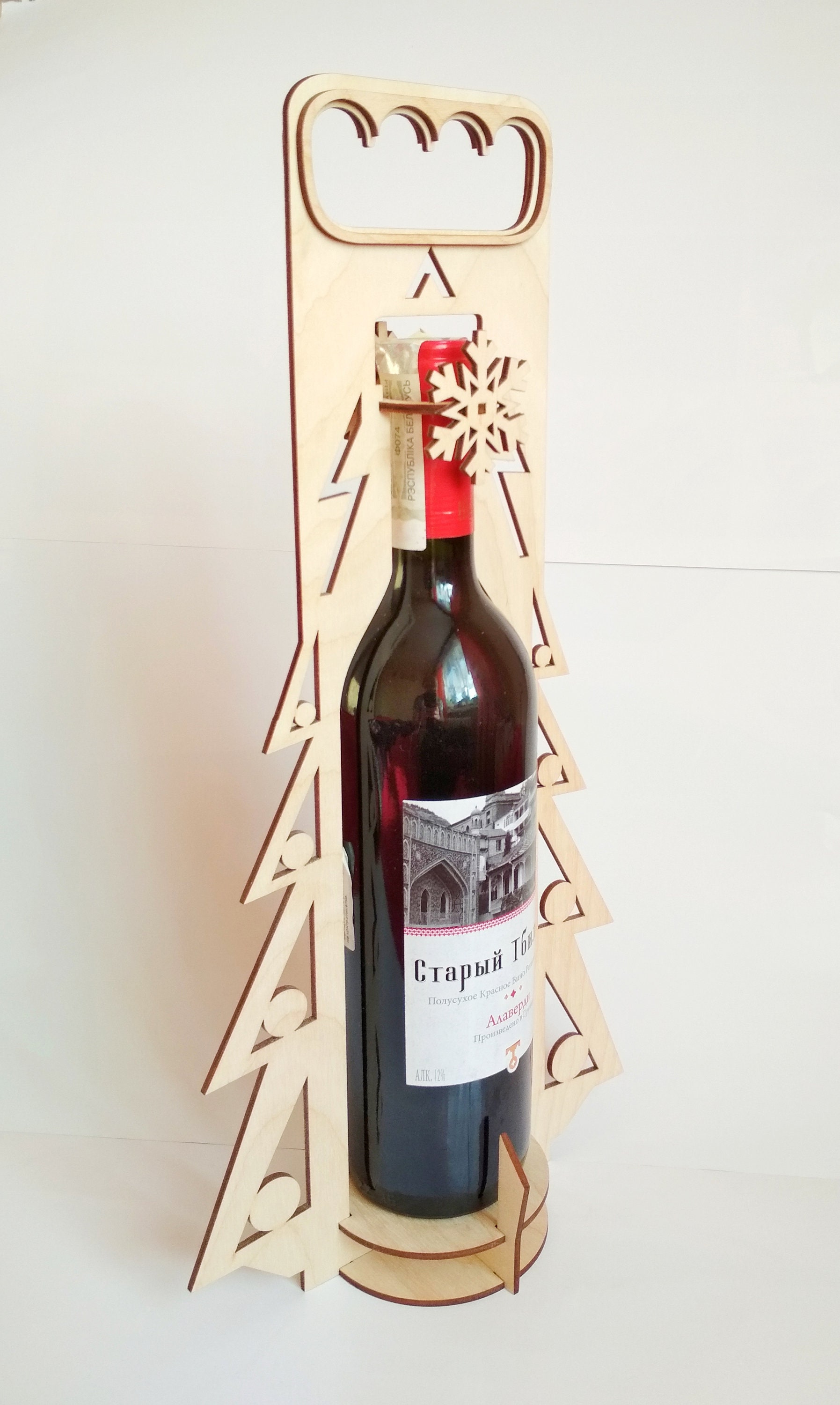 Download Wine box Christmas Tree vector svg files laser cutting ...
