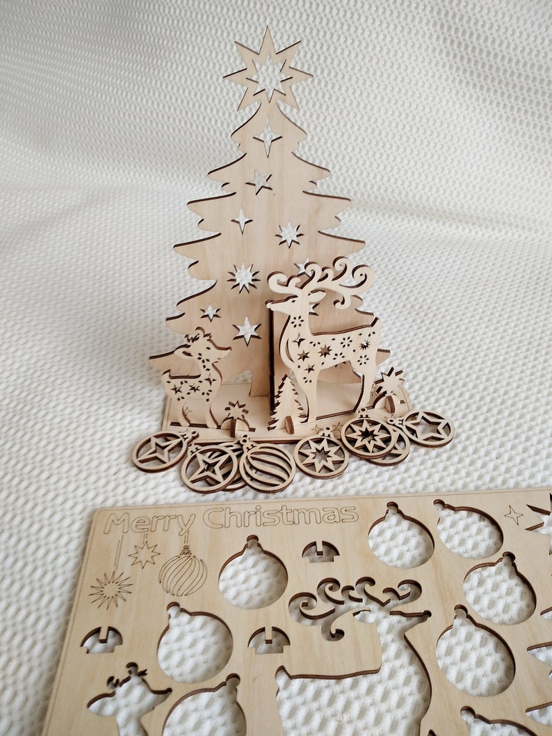 Download Christmas card 3D Puzzles svg dxf files vector template ...