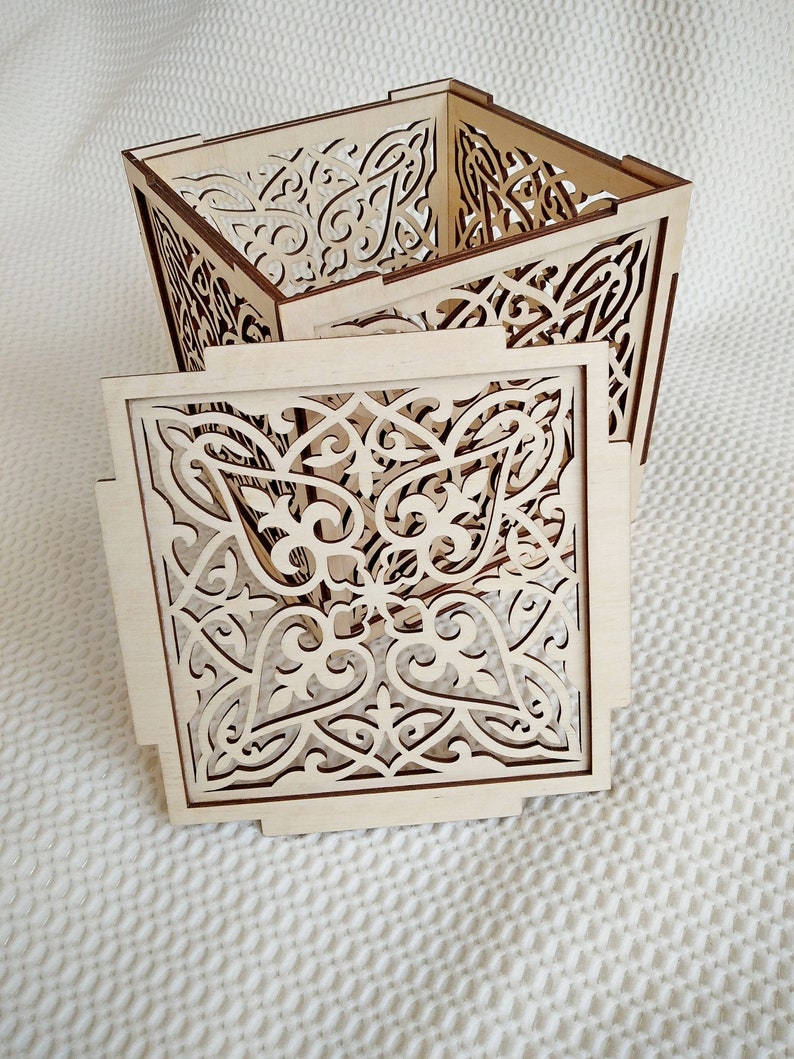Download Carved jewelry box digital svg dxf template vector laser ...