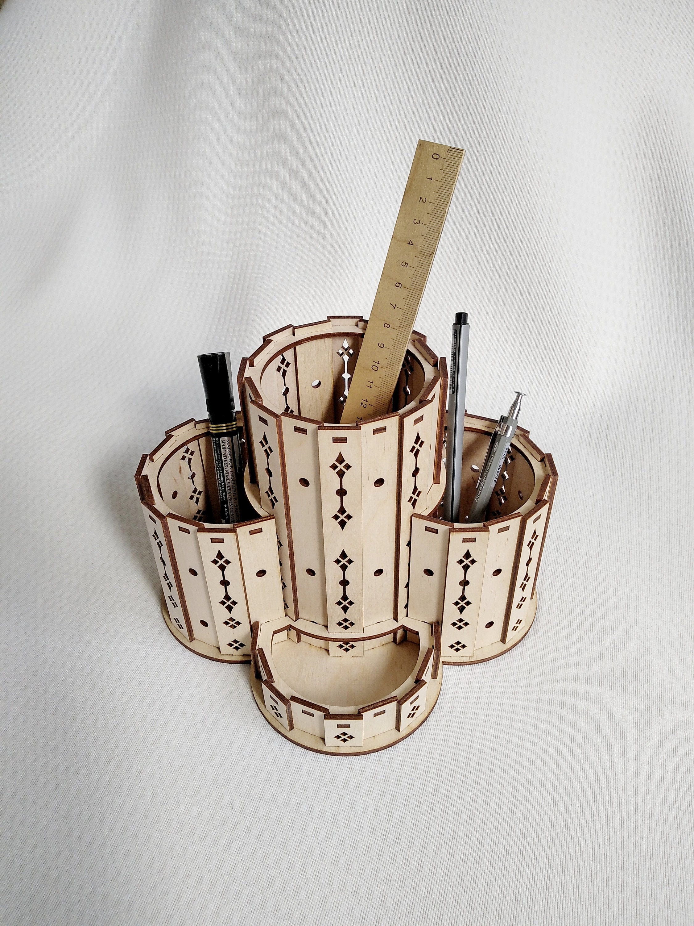 Desktop stationery organizer digital vector model for laser Etsy