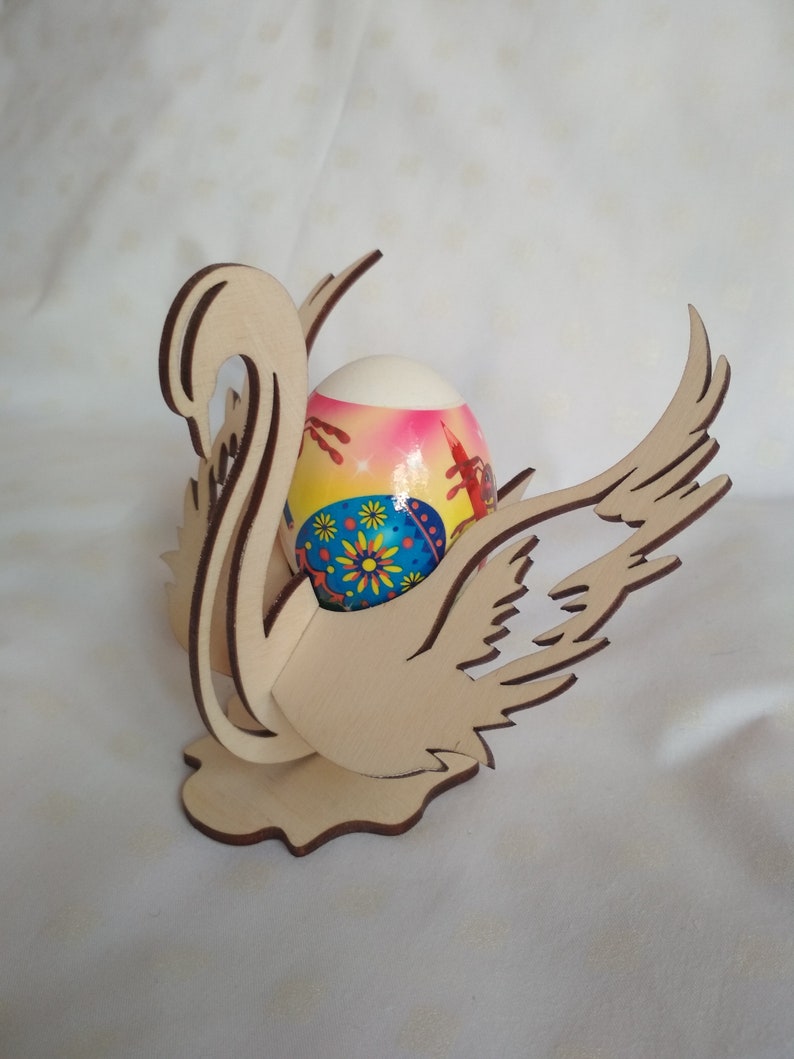 Download Swan 3D puzzle vector SVG files of the egg holder. 3D wooden | Etsy