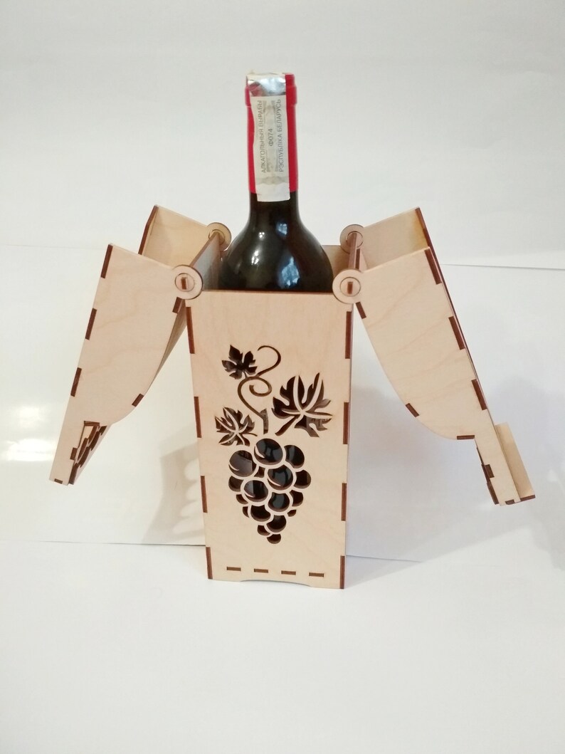 Download Wine box svg vector files laser or CNC cut DXF file Two | Etsy