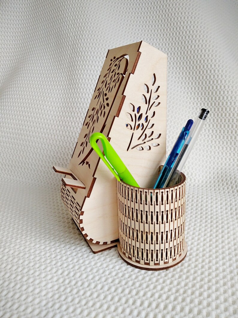 Stand holder phone svg dxf files vector laser cut. Desk Etsy