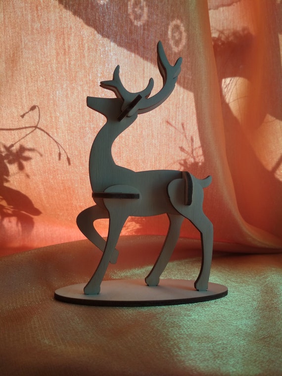 Download 3d Puzzles Toy Animal Deer Svg Silhouette Files For Laser Etsy