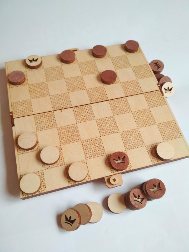 Pool checkers vector svg files laser and CNC cutting. Folding Etsy