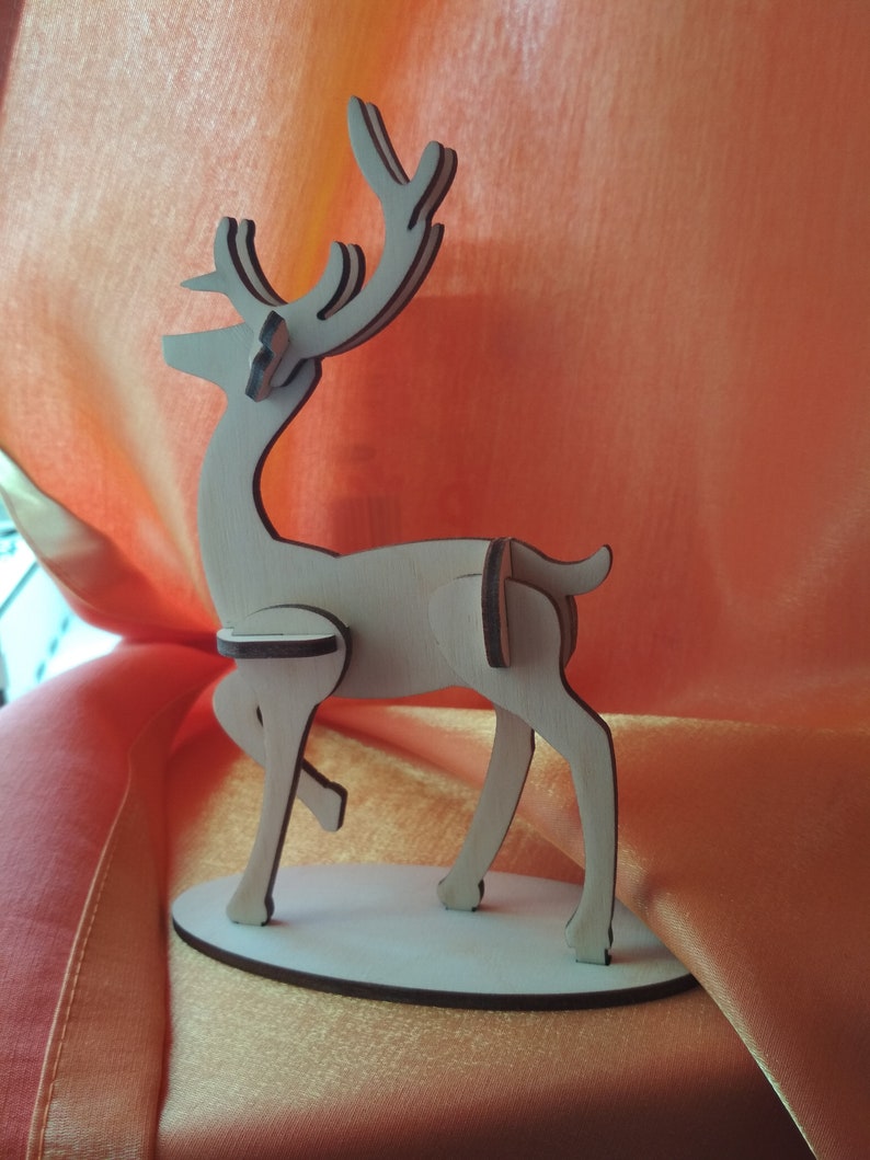 Download 3D puzzles toy animal Deer. SVG silhouette files for laser | Etsy