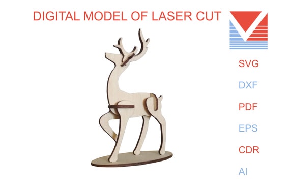 Download 3d Puzzles Toy Animal Deer Svg Silhouette Files For Laser Etsy