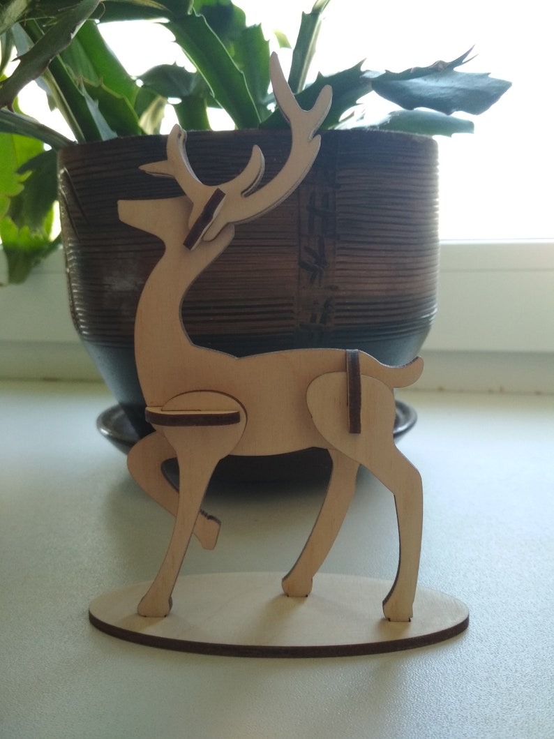 Download 3D puzzles toy animal Deer. SVG silhouette files for laser ...