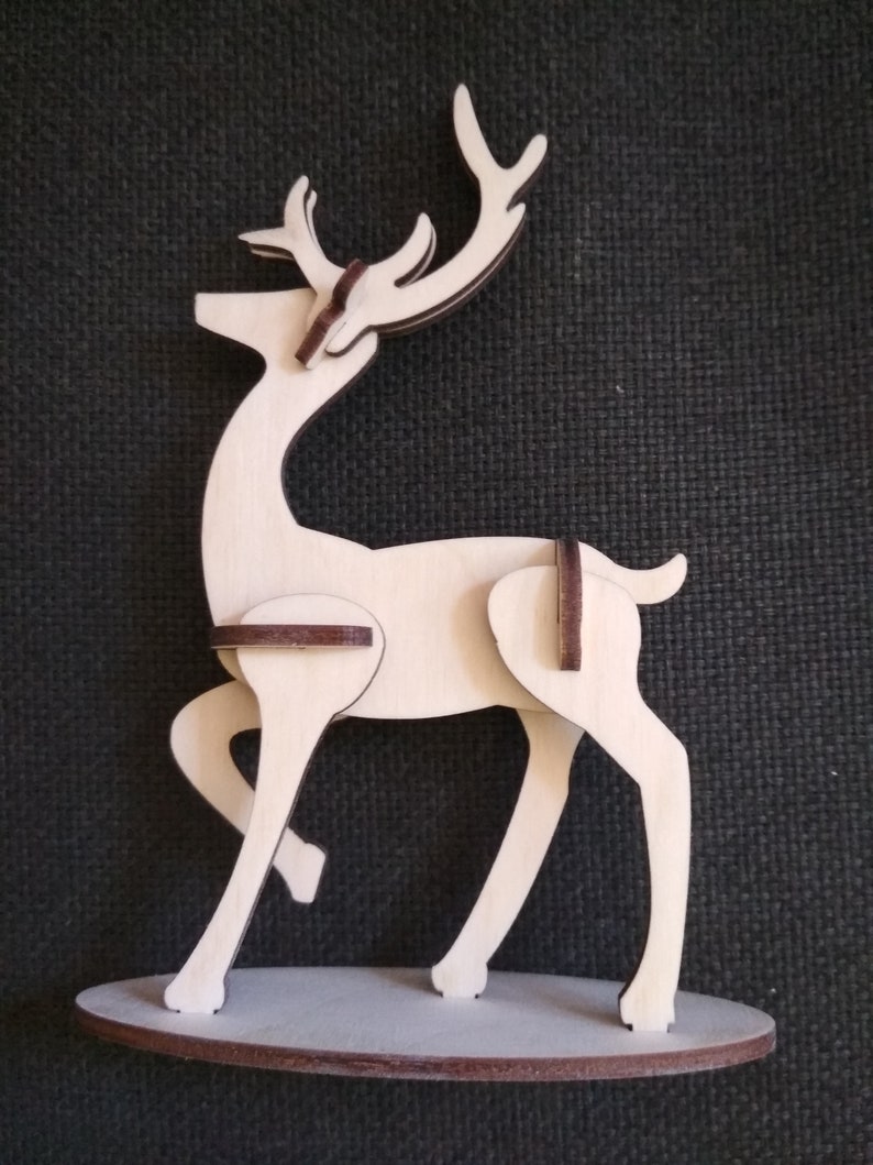 Download 3D puzzles toy animal Deer. SVG silhouette files for laser | Etsy