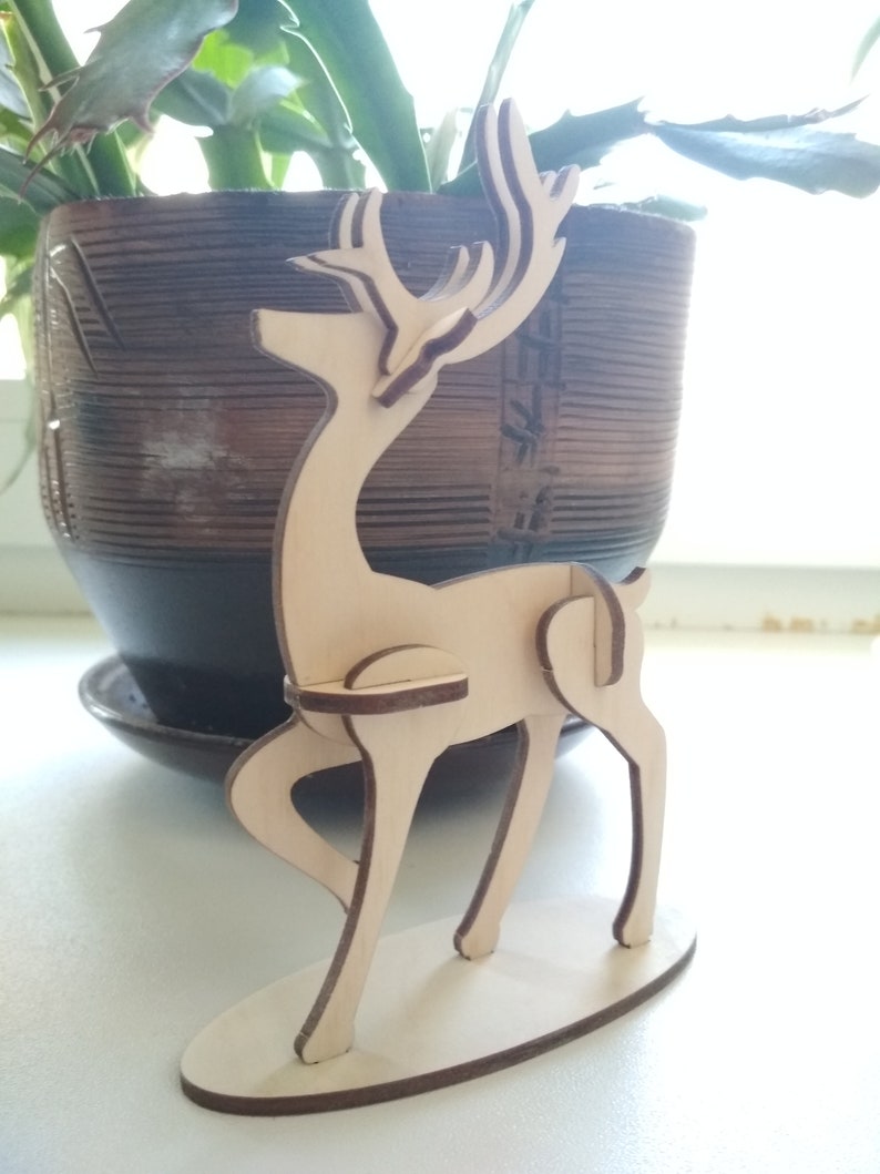 Download 3D puzzles toy animal Deer. SVG silhouette files for laser ...