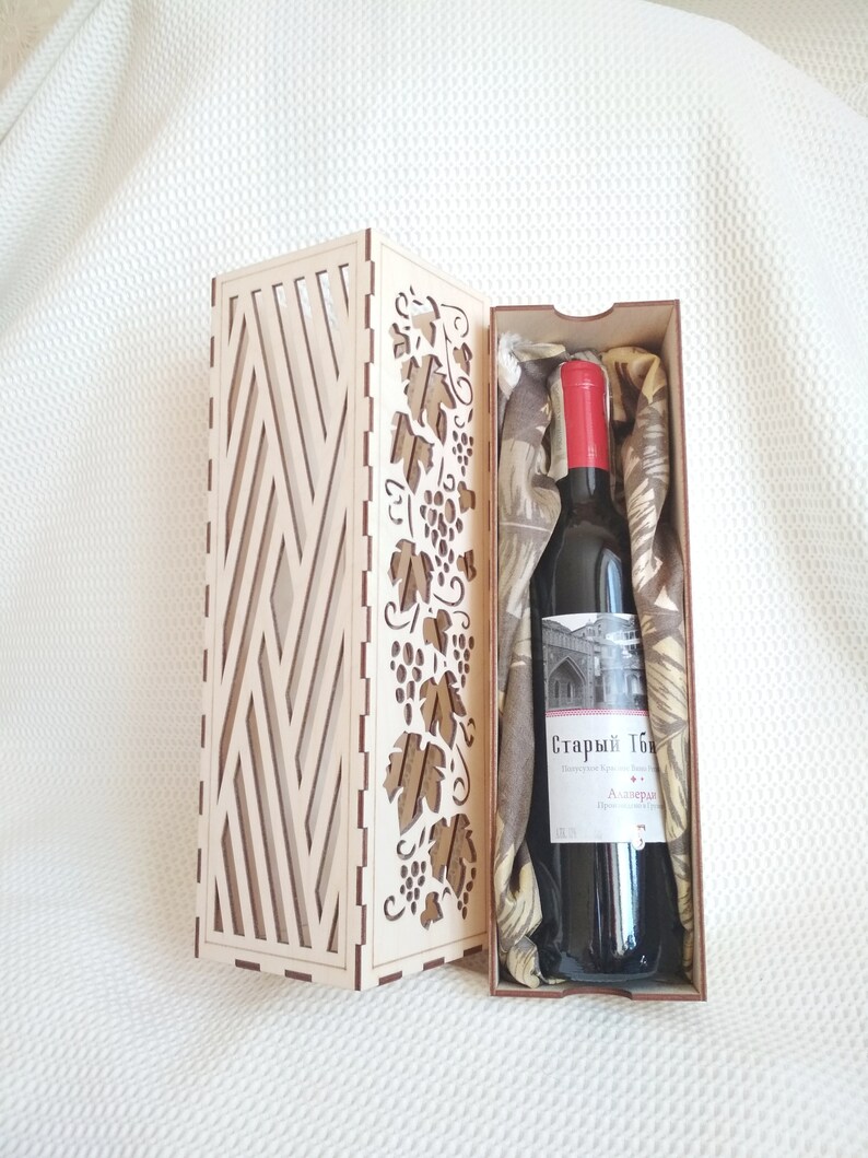 Download Wine box vector template laser or cnc cut. Vine holder svg dxf | Etsy