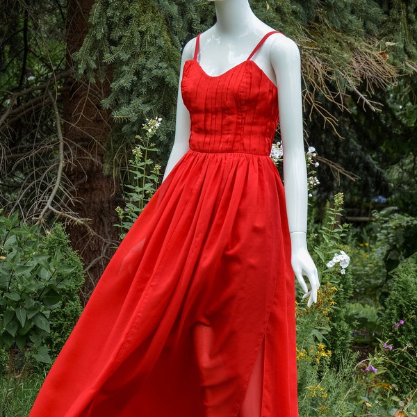 Kleid rot Chiffonkleid Abiball prom dress Abendkleid