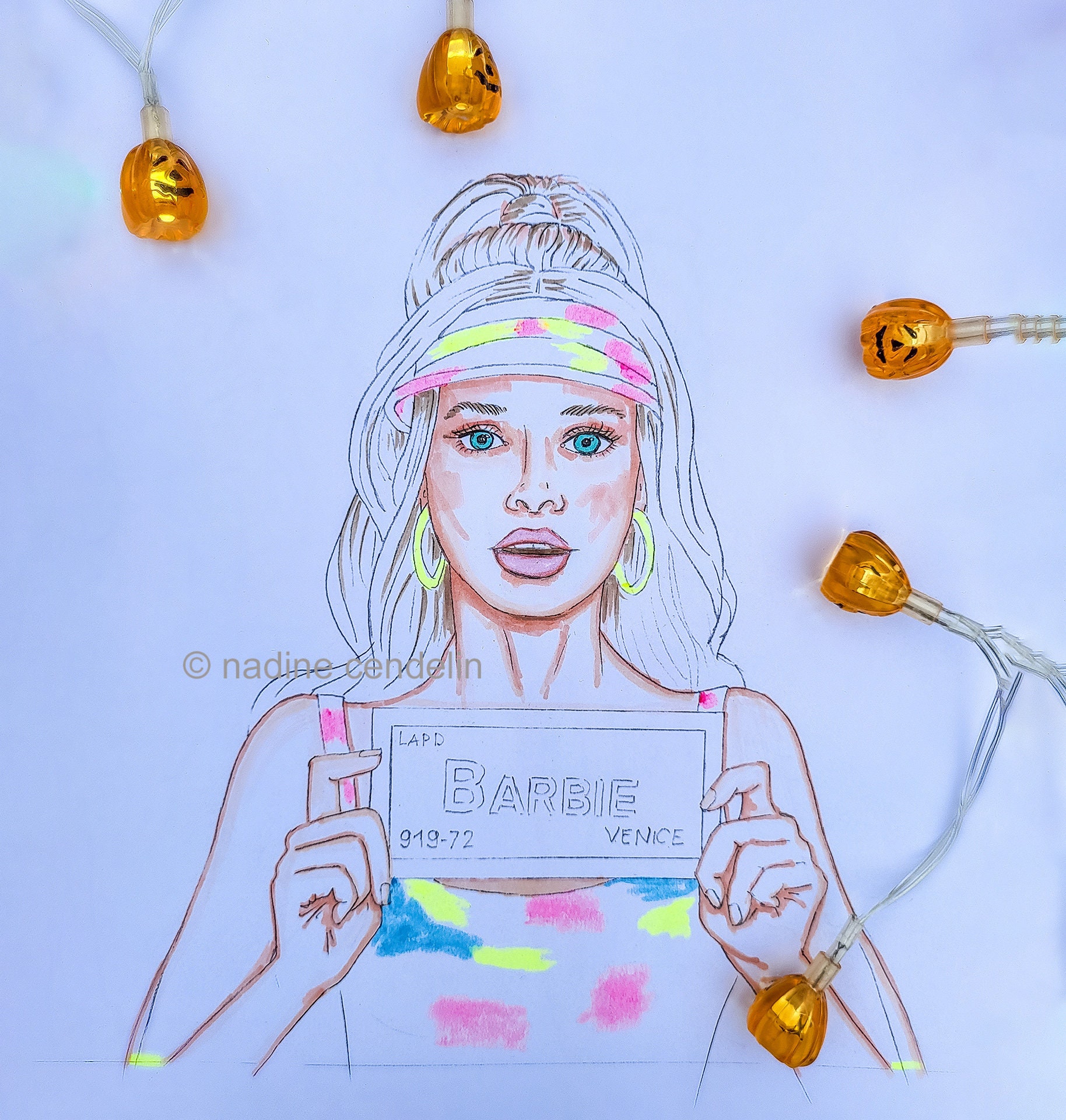 Barbie Coloring Page Venice Margot Robbie Figurine to Color Fashion ...