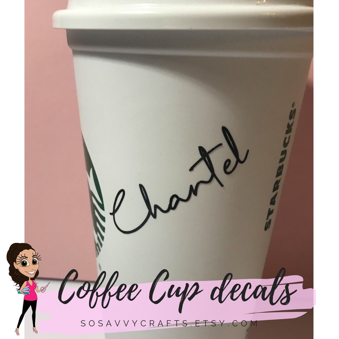 DECAL ONLY Small Coffee Cup Name Sticker Starbucks Etsy UK