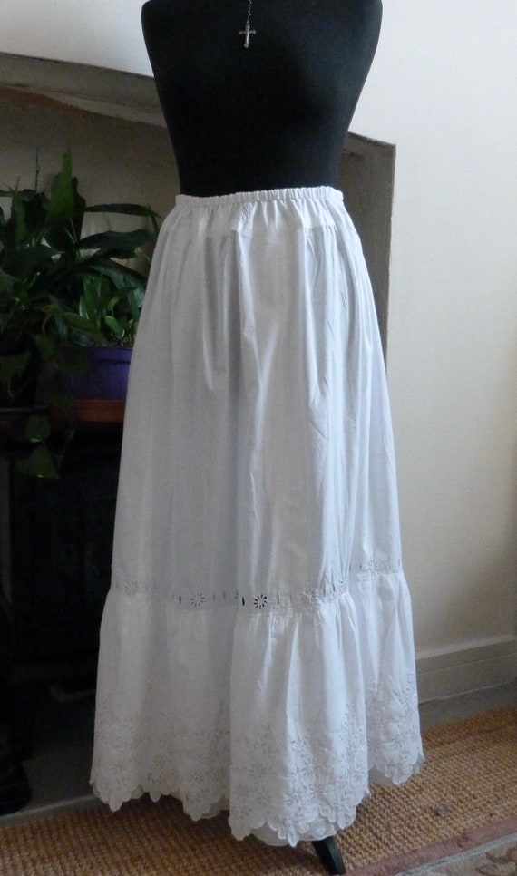 Late 1800's Antique French Petticoat Underskirt, W