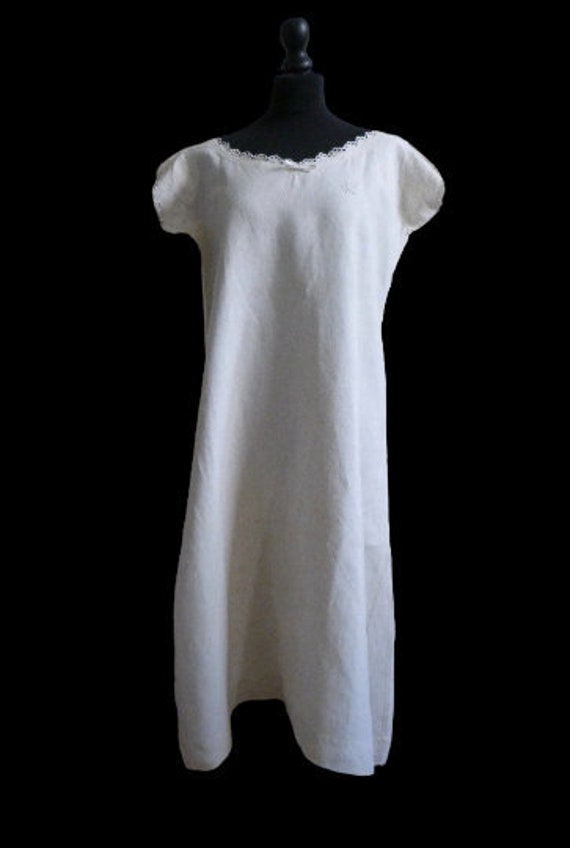 1900's Unworn Antique French Metis Linen Monogram