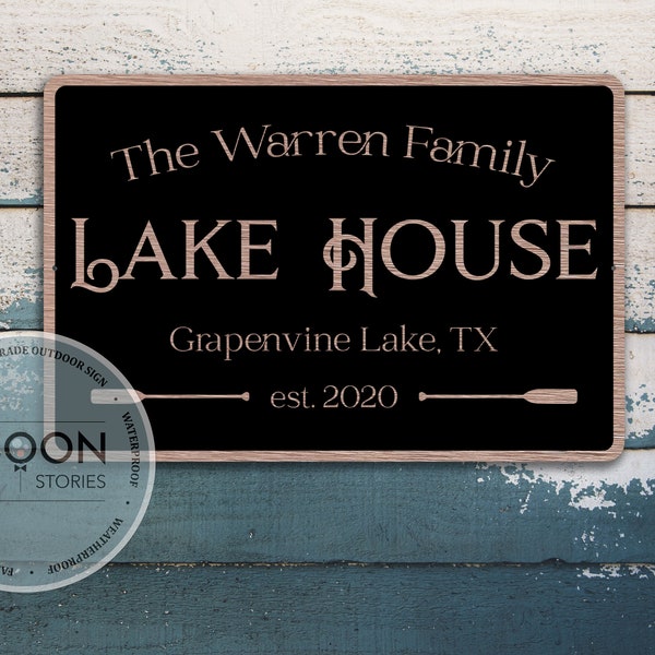 Custom Lake House Sign | Welcome To Our Lake House Sign | Lake House Decor | Boat Oars Decor | Custom Gift | Boating Sign | Family Gift Sign