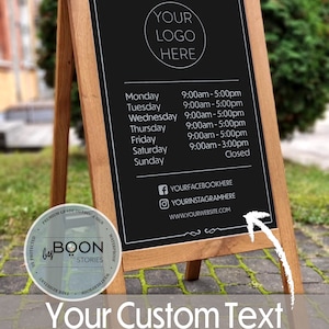 Custom Sidewalk Sign | A-Frame Sign | Business Sign | Custom Hours Sign | Large Business Sign | Sandwich Board | Opening Hours | Pop Up Sign