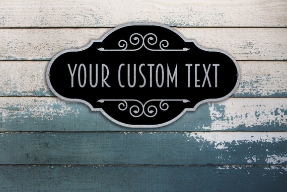 Personalised Your Text Ornament Metal Aluminium Plaque Sign For House Pub 23x15 