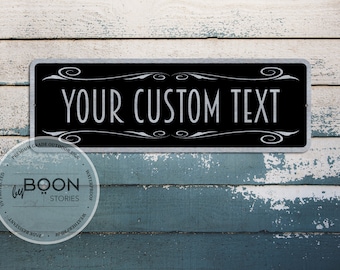 Custom Text Sign | Custom Text Plaque | Personalised Sign | Personalised Plaque | Custom Metal Sign | Metal Sign | Brushed Metal Plaque Sign
