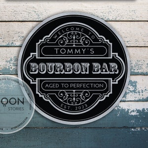 Custom Bourbon Bar Sign | Bar Sign | Personalized Sign | Bar Decor | Man Cave Sign | Custom Gift | Father's Day Gift | Family Sign Gift