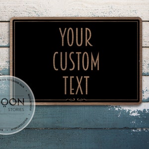 BRONZE Custom Text Sign | Custom Text Plaque | Personalised Sign | Personalised Plaque | Custom Metal Sign | Metal Sign | Brushed Metal Sign