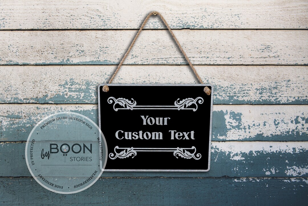 Personalized Metal Hanging Sign: Custom Text, Porch Decor (8x10in) - Etsy