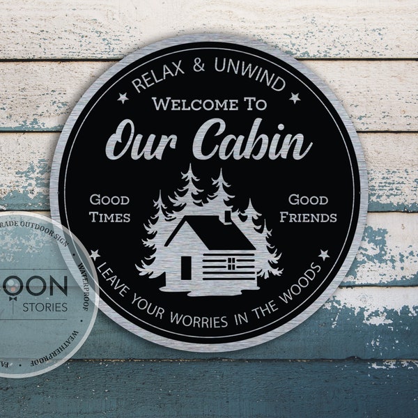 Custom Welcome To Our Cabin Sign | Personalized Lodge Signs | Cabin Sign | Personalized Sign | Lodge Decor | Father's Day Gift | Family Gift