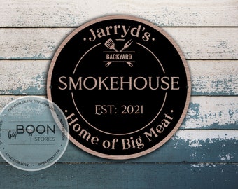 Custom Smokehouse Sign | Bar & Grill Sign | Personalized Sign | Bar Decor | Man Cave Sign | Custom Gift | Father&#39;s Day Gift | Family Gift
