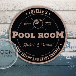 Custom Pool Room Sign | Billiard Room Sign | Personalized Sign | Bar Sign | Man Cave Decor | Custom Gift | Father&#39;s Day Gift | Family Gift