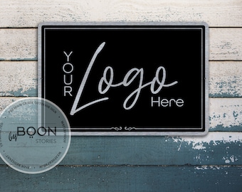 Custom Logo Sign: Brushed Metal Business Display
