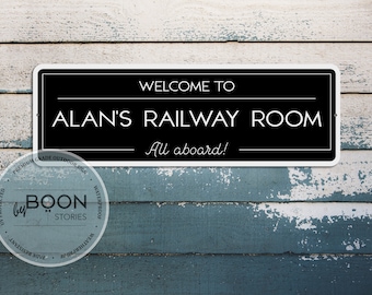 Personalized Railway Room Sign: Custom Train Station Decor