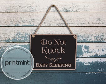 Do Not Knock Baby Sleeping | Baby Sleeping Sign | Custom Metal Sign For Indoor And Outdoor Use