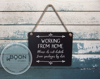 Custom Working From Home Sign / Custom Hanging Sign / Custom Design Sign / Custom Porch Sign / Custom Please Do Not Knock Or Ring