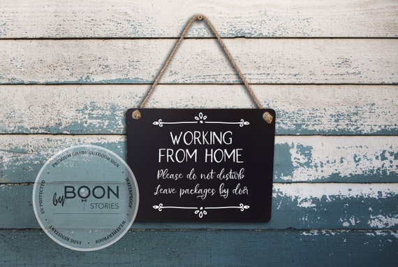 Custom Working From Home Sign Custom Hanging Sign Custom | Etsy