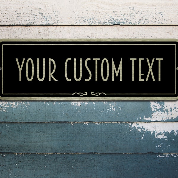 GOLD Custom Text Sign | Custom Text Plaque | Personalised Sign | Personalised Plaque | Custom Metal Sign | Metal Sign | Brushed Metal Sign