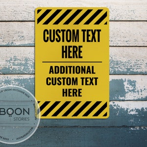 Señal de texto personalizada / Señal de advertencia amarilla / Señal personalizada / Señal reflectante / Señal de metal personalizada / Señal de puerta / Señal de calle / Señal de tráfico