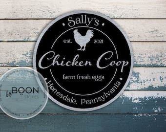 Letrero personalizado para gallinero: huevos frescos de granja, decoración personalizada de granja