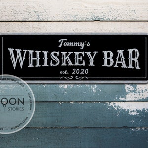 Custom Whiskey Bar Sign | Metal Home Bar Decor | Custom Bar Name Sign | Man Cave Sign | Custom Gift | Father's Day Gift | Whiskey Lover Gift