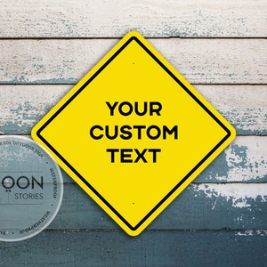 Custom Text Road Sign | Highway Traffic Sign | Custom Icon Sign | Personalised Metal Sign | Custom Street Sign | Traffic Sign | Road Sign