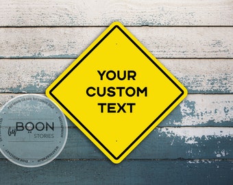 Personalized Metal Road Sign: Custom Text, Icon Sign