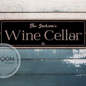 Custom Wine Cellar Sign | Family Wine Cellar Sign | Metal Wine Room Sign | Last Name Bar Decor | Custom Gift | Family Gift | Man Cave Sign