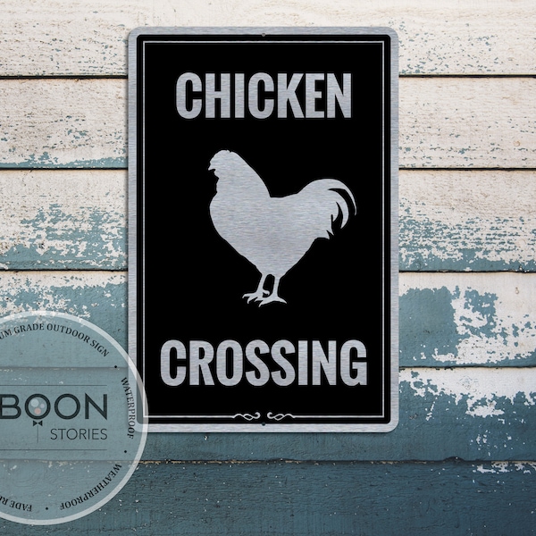 Panneau de croisement de poulet personnalisé | Enseigne pour poulailler | Panneau Xing personnalisé | Plaque personnalisée | Plaque de rue personnalisée | Panneau de signalisation | Panneau routier