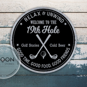 Custom Golf Sign | 19th Hole Sign | Golf Wall Art | Golf Sign | Wall Decor | Bar Sign | Metal Home Decoration | Custom Gift | Family Gift