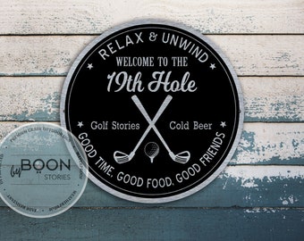 Custom Golf Sign | 19th Hole Sign | Golf Wall Art | Golf Sign | Wall Decor | Bar Sign | Metal Home Decoration | Custom Gift | Family Gift