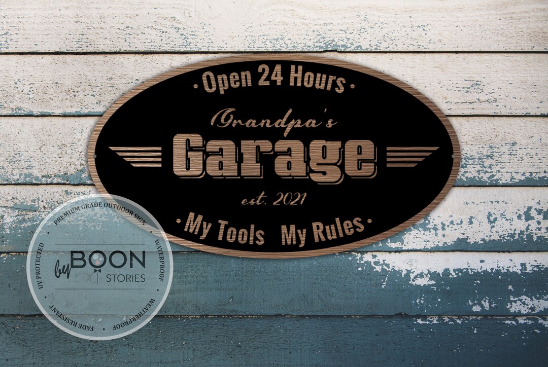 Custom Oval Garage Sign | Dads Workshop Sign | Decor for the Garage ...