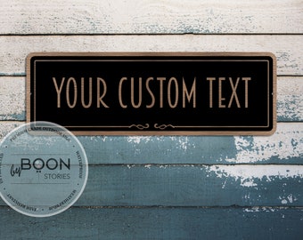 BRONZE Custom Text Sign | Custom Text Plaque | Personalised Sign | Personalised Plaque | Custom Metal Sign | Metal Sign | Brushed Metal Sign